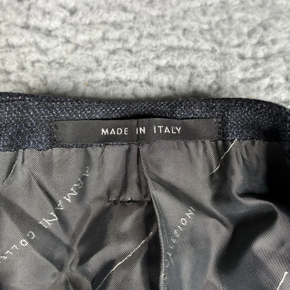 Armani Collezioni Su Misura Sport Coat 50R IT Gray Blue Windowpane Wool Italy